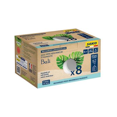 Recharges Universelles Neutres Pour Absorbeur d'Humidité Bali 8 x 100 g 