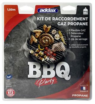 Kit BBQ Party Propane - Flexible + Détendeur 1.50 m + Clé de serrage