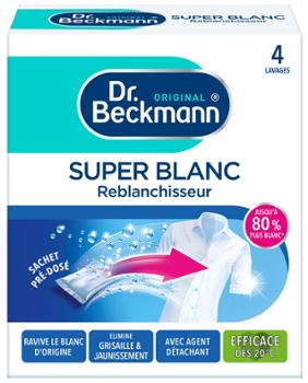 Super Blanc Reblanchisseur textile en 4 sachets de 40 g pour linge blanc éclatant