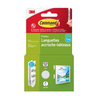 Languettes Adhésives Accroches Tableaux Command Lot de 4 Paires