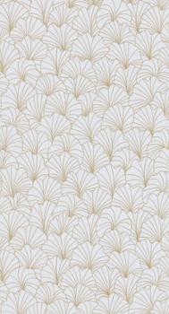 51211600 - Papier Peint Expansé Sur Intissé Pétales Blanc Doré