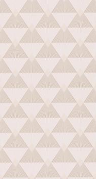 Papier peint expansé sur intissé Art Deco pailleté beige avec motif géométrique