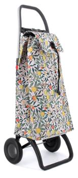 Poussette de marché pliable I-Max William Morris motifs fruits, 2 roues, capacité 43 litres