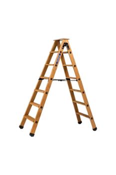 Escabeau Bois Double Accès 2 x 4 Marches + Tablette Multiplis