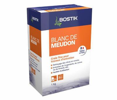 Sac de Blanc de Meudon 1 kg, poudre naturelle blanche pour bricolage, enduits et préparations.