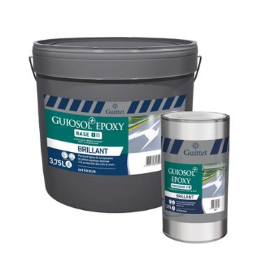 Peinture époxy Guiosol+ pour sols, haute résistance et durabilité.
