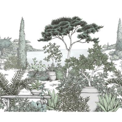 20001 - Papier Peint Intissé A L'Ombre Des Pins Vert Eucalyptus  - S