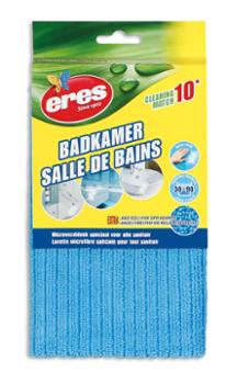 Chiffon bleu microfibre Eres pour le nettoyage et le ménage dans la salle de bain et salle d'eau