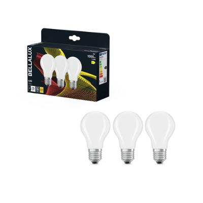 Ampoule LED Bellalux E27 forme classique opale blanc chaud équivalent 75W lot de 3