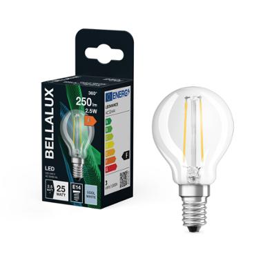 Ampoule LED Bellalux sphérique E14 filament claire 2.5W équivalent 25W blanc froid 250lm