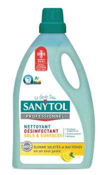 Nettoyant désinfectant sols et surfaces au citron, bidon de 5 litres