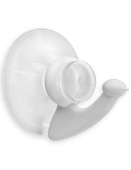 Crochet ventouse plastique blanc de 33 mm, pour surfaces lisses