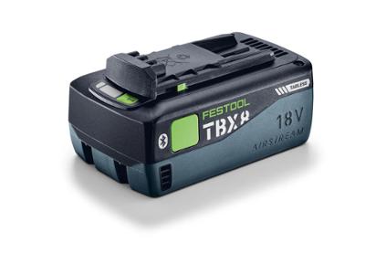 Batterie Festool 18V Airstream avec technologie Bluetooth et design Tabless.