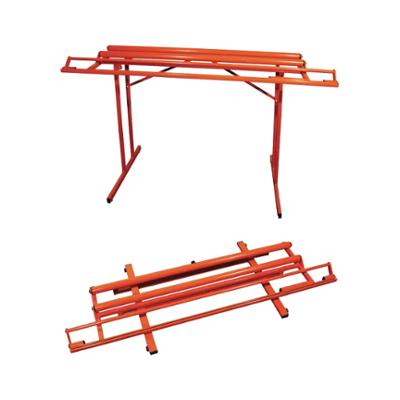 Tréteau télescopique en métal orange pour rouleaux de revêtement mural