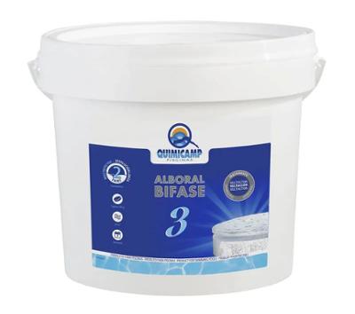 Seau de 5kg d'Alboral Biphase 3 SB, des Galets de 250 g de Chlore 3 Fonctions pour la piscine