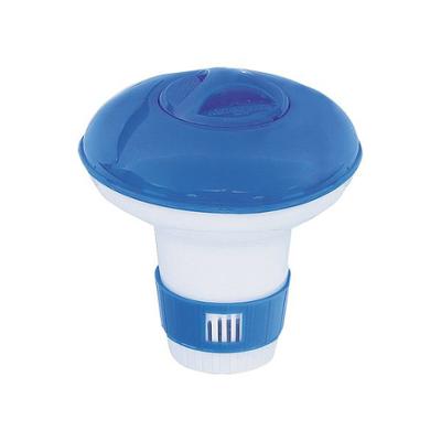 Petit doseur de chlore flottant bleu et blanc pour piscine