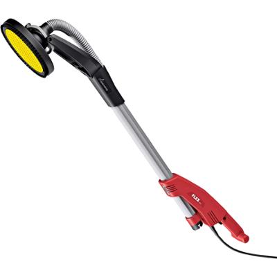Ponceuse girafe Flex GE 5 rouge et grise avec plateau de ponçage jaune et noir pour murs et plafonds.