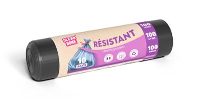 Rouleau de 10 Sacs Poubelle 100 Litres Résistant
