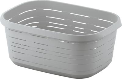 Panier à linge rectangulaire Signature gris 48L avec poignées de transport