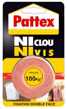Adhésif Double Face Ni Clou Ni Vis Transparent 19mmx1.5m
