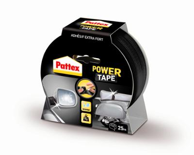 Adhésif Power Tape Noir ultra résistant pour Auto/Moto, 5 cm x 25 m, goulotte de 18 rouleaux
