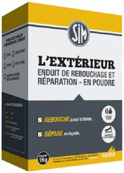 Sim l'Extérieur Enduit de Rebouchage et Réparation en Poudre 1 kg Sim l'Extérieur Enduit de Rebouchage et Réparation en Poudre 1 kg