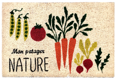 Tapis Brosse Coco Imprimé Mon Potager 40 x 60 cm Tapis Brosse Coco Imprimé Mon Potager 40 x 60 cm