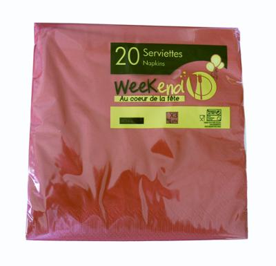 20 Serviettes 3 Plis Rouges 40 x 40 cm 20 Serviettes 3 Plis Rouges 40 x 40 cm