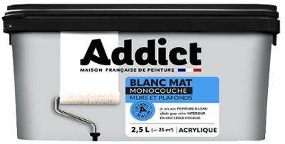 Peinture Murs & Plafonds Monocouche Acrylique Blanc Mat 2.5L Peinture Murs & Plafonds Monocouche Acrylique Blanc Mat 2.5L