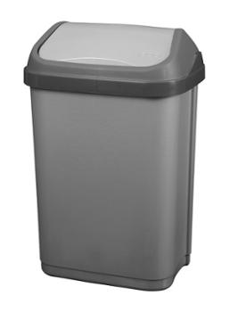 Poubelle Couvercle Basculant Gris Silver 10L Poubelle Couvercle Basculant Gris Silver 10L