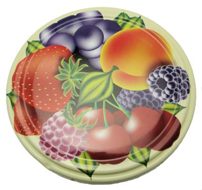 6 Couvercles Décor Fruits Diamètre 82mm 6 Couvercles Décor Fruits Diamètre 82mm