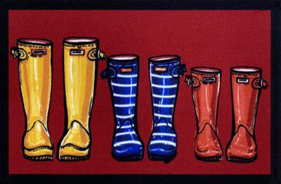 Tapis Entry Family Boots Red 40 x 60 cm Tapis Entry Family Boots Red 40 x 60 cm