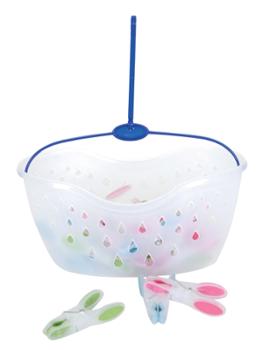 Panier + 24 Pinces à Linge Bi-Matière Panier + 24 Pinces à Linge Bi-Matière