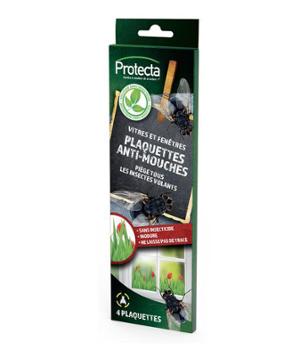 Mouches Étui de 4 Plaquettes Adhésives Pour Vitres et Fenêtres Mouches Étui de 4 Plaquettes Adhésives Pour Vitres et Fenêtres