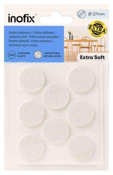 Patin Feutre Adhésif en Laine Blanc Ø27 mm (x8) Patin Feutre Adhésif en Laine Blanc Ø27 mm (x8)