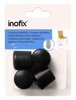 Embout Rond en Plastique Avec Rondelle Lot de 4 Noir Embout Rond en Plastique Avec Rondelle Lot de 4 Noir