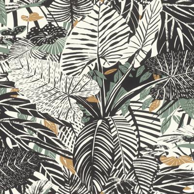 3519 - Papier Peint Vinyle Grainé sur Intissé Motif Jungle Tampon Noir Vert 3519 - Papier Peint Vinyle Grainé sur Intissé Motif Jungle Tampon Noir Vert