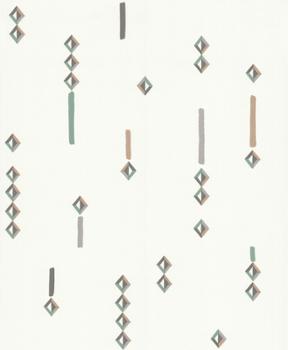 8017 - Vinyle Expansé sur Intissé Losange Ethnique Vert 8017 - Vinyle Expansé sur Intissé Losange Ethnique Vert